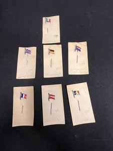 VTG Flag Stickpins - European & Canadian Country Flags (Lot of 7)