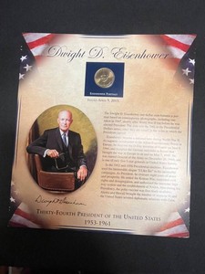 Presidential Coin & Stamp Display - Dwight D. Eisenhower Portrait