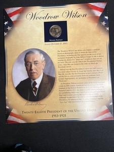 Presidential Dollar Coin Display - Woodrow Wilson 2013 Coin & Stamps