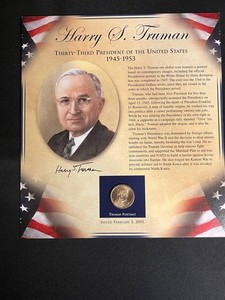 Harry Truman Presidential Memorabilia Display - Stamps & Dollar Coin