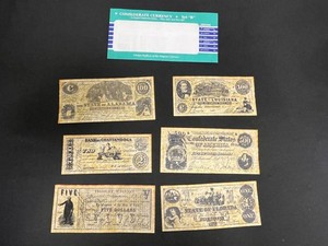 Confederate Currency Reproductions - (Lot of 6)
