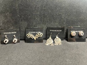 Sterling Silver Jewelry - Earrings 4-Piece Set