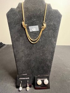 Jewelry Mixed Lot - Gold-Filled Necklace & Sterling Silver Earrings