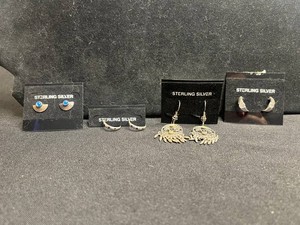 Sterling Silver Earrings - 4-Pair Assorted Set
