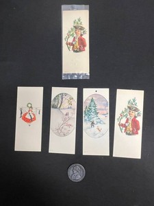 Illustrated Bookmarks - Holiday & Winter Designs w President Washington Collectors Coin