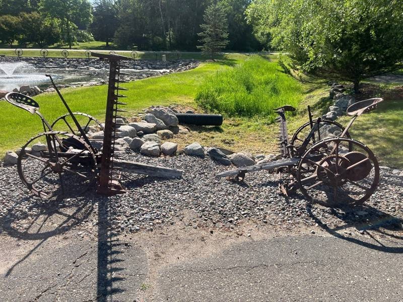 Antique Farm Implements Pair - Horse-Drawn Agricultural Machinery
