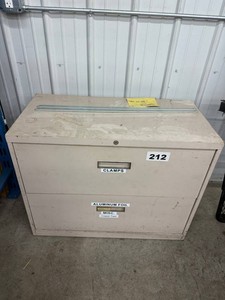 2-Drawer Metal File Cabinet With Labeled Drawers