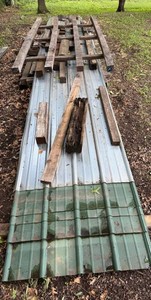 Halted - Please contact affiliate - Mixed Lot Corrugated Metal Roofing Panels & Lumber - HALTED