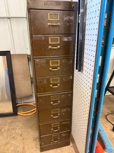 Brown Steel 8-Drawer Filing Cabinet