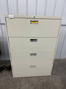 4-Drawer Locking Filing Cabinet With Hanging Files 52 X 36 X 18 in