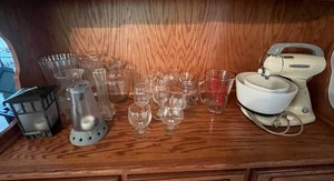 Hamilton Beach Mixer Glassware & Lantern Mixed Lot