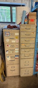 Metal Filing Cabinets Filled With Hardware Mixed Lot