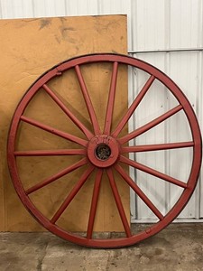Decorative Red Wagon Wheel