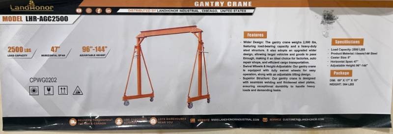 Landhonor Gantry Crane (LHR-AGC2500)
