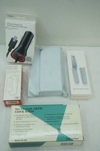 New (unopened) Verizon Vehicle Charger Ultraviolet Sanitizer Wands Mission USB Power Cable See-Through AMFM Clock Radio