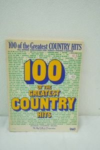 Vintage Sheet Music 100 Greatest Country Hits Arranged for Voice, Piano, Guitar