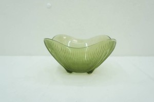 MCM olive green ribbed dish