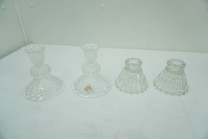 Vintage Fenton Daisy and Button Clear Glass Candlestick Holders