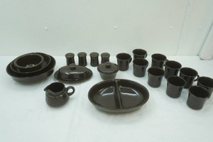 Franciscan Madeira Earthenware Plates Brown Stoneware serving bowls, creamer, sugar, oval bowl, butter dish