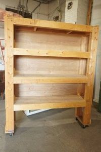 Wooden Shop Shelf on Caster Wheels