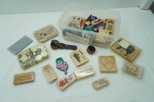 Rubber Stamps, Ink, Tote