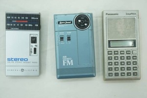 vintage transistor radios GE, Panasonic, Lennox Sound