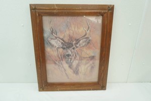 Silent Buck print by K. Maroon 1978 21 x 25
