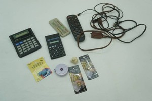 calculators, TV remotes, cords, pull chains