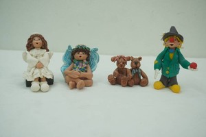 handmade clay figurines 2 to 4 tall