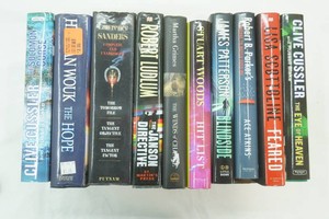 variety of hard cover novels from various authors