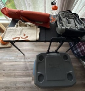 Lot of Camping Travel Gear Coleman Cooler Eddie Bauer Backpack
