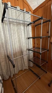 Freestanding Portable Closet Organizer Wardrobe w Shelves Hanging Rod