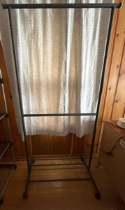 Rolling Metal Garment Rack Dark Gray Clothing Storage Stand 72in