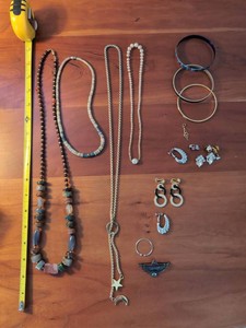 Vintage Costume Jewelry Lot Necklaces Earrings Bangles w Box