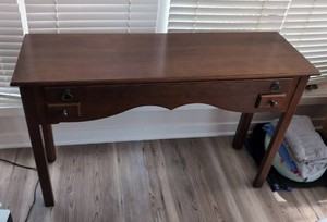 Traditional Dark Wood Console Sofa Table 3 Drawer 44 x 14 x 29