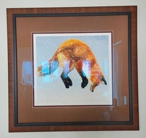 Snow Fall Signed and Numbered (98500) Framed Signed Fox Art Print from Silverstons Gallery