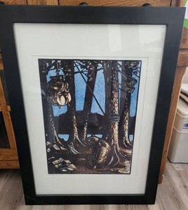 Framed Dinner by Firelight Numbered Print 3400