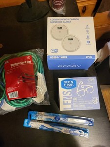 Ecoey Alarm, Nice N Clean Wipes, Bungee Cords & Oral-B Toothbrushes Mixed Lot
