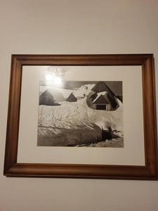 Framed Black and White Winter Scene Print
