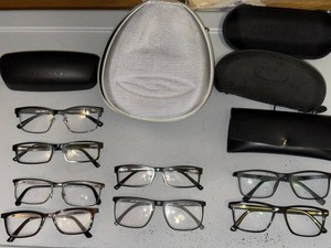 Assorted Eyeglass Frames and Cases Mixed Lot With Oakley Hard Case - No prescriptions
