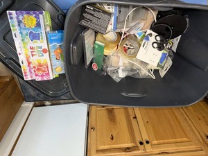 Box Lot of Assorted Craft, Hardware & Household Supplies