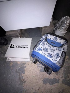 Lot of Cynthia Rowley Rolling Backpack & Lamperts Foam Seat Cushions