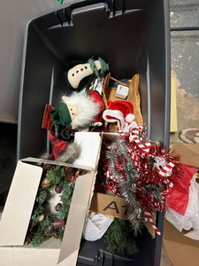 Box Lot of Assorted Christmas Decorations