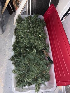 Unbranded Pre-Lit Artificial Christmas Tree in Storage Tote