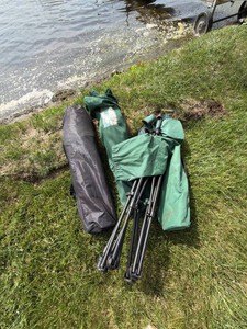 Greatland Outdoors Folding Camp Chair w Footrest & Carry Bag