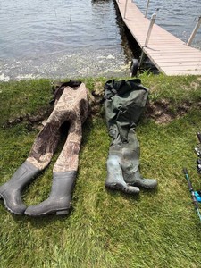 Lot of American Camper & Frogg Toggs Chest Waders Camo Green