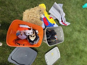 Assorted Halloween Costume Prop Decor Lot Shark Clown Masks