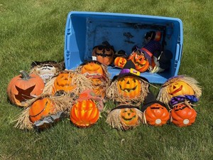 Vintage Style Halloween Pumpkin Scarecrow Decor Mixed Lot