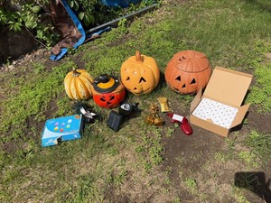 Assorted Halloween Decor Lot Jack O Lanterns LED Candles Lights