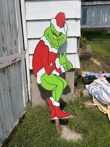 Grinch Christmas Yard Stake Coroplast Outdoor Holiday Decor